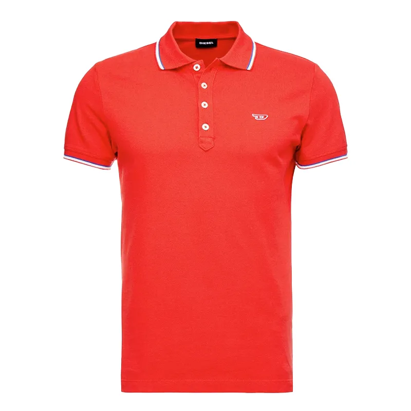 diesel t randy 0mxza mens polo t shirts short sleeve red2