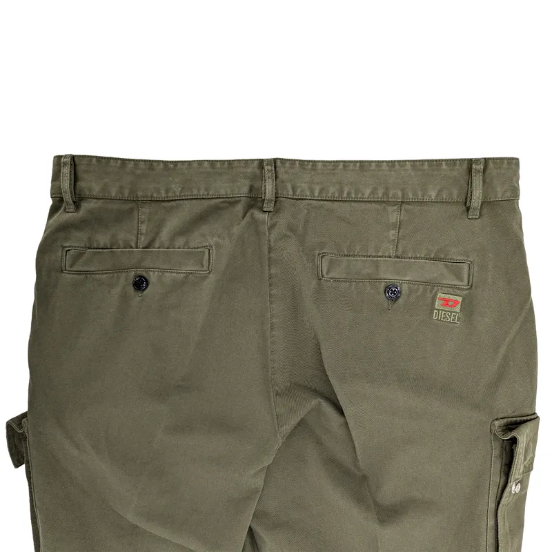 diesel p-cor a10372 mens cargo trousers regular fit tapered leg cotton pant w362