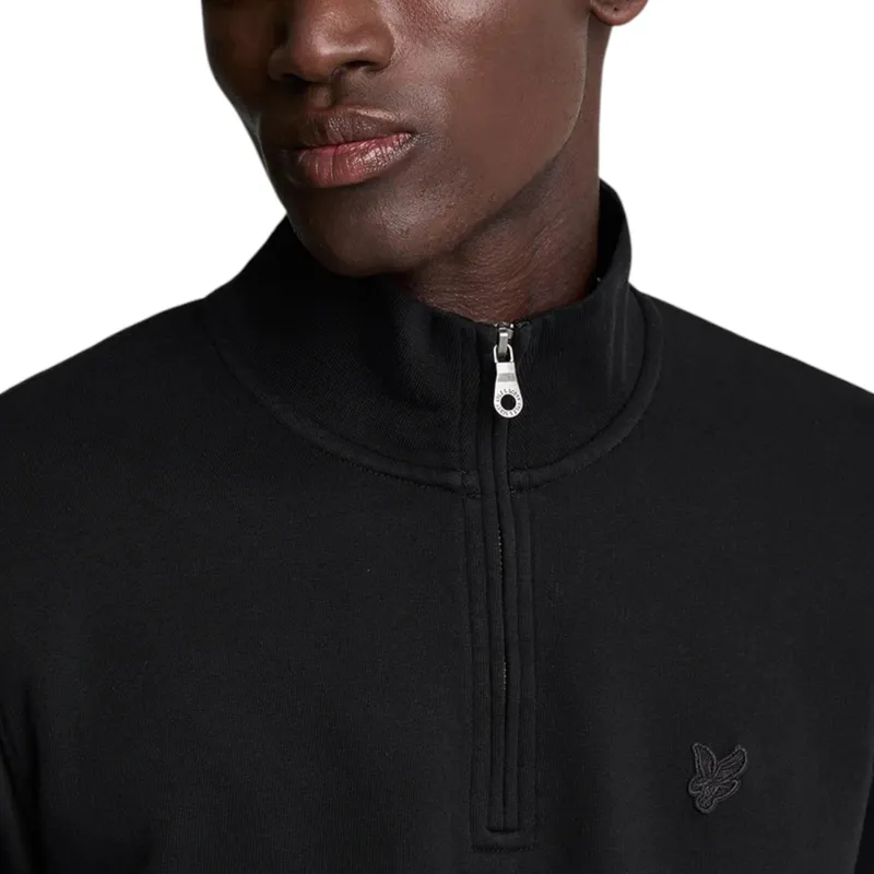 lyle & scott ml2022ton tonal eagle half zip mens jet black2