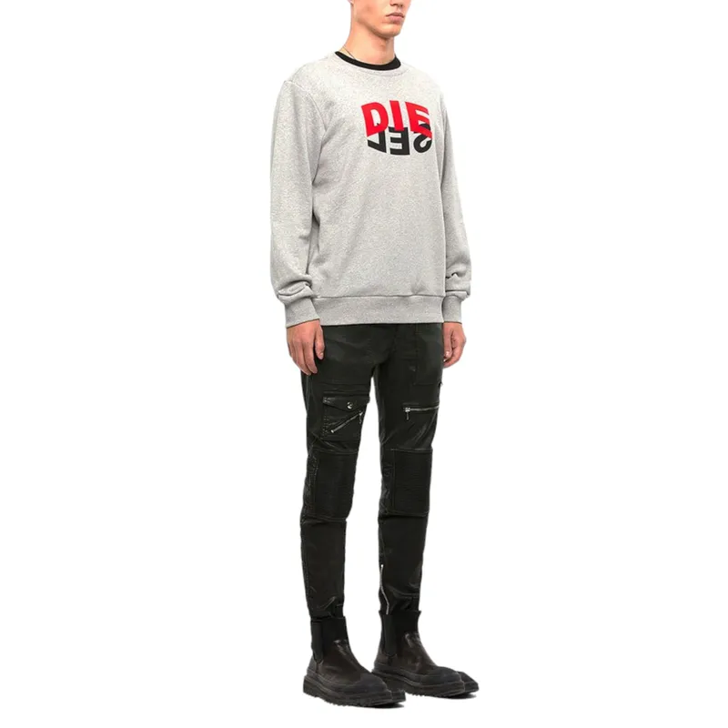 diesel s girk n80 mens sweatshirt crew neck grey2