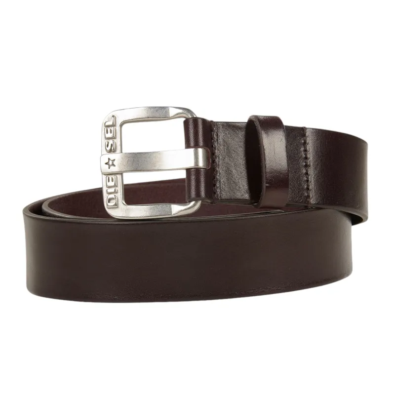 diesel b-star mens genuine leather belts metal buckle brown2