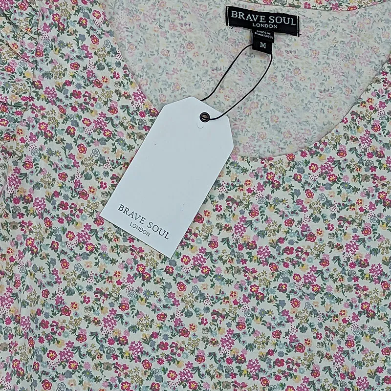 brave soul navadagrn womens bodysuit ditsy soft top pink floral2