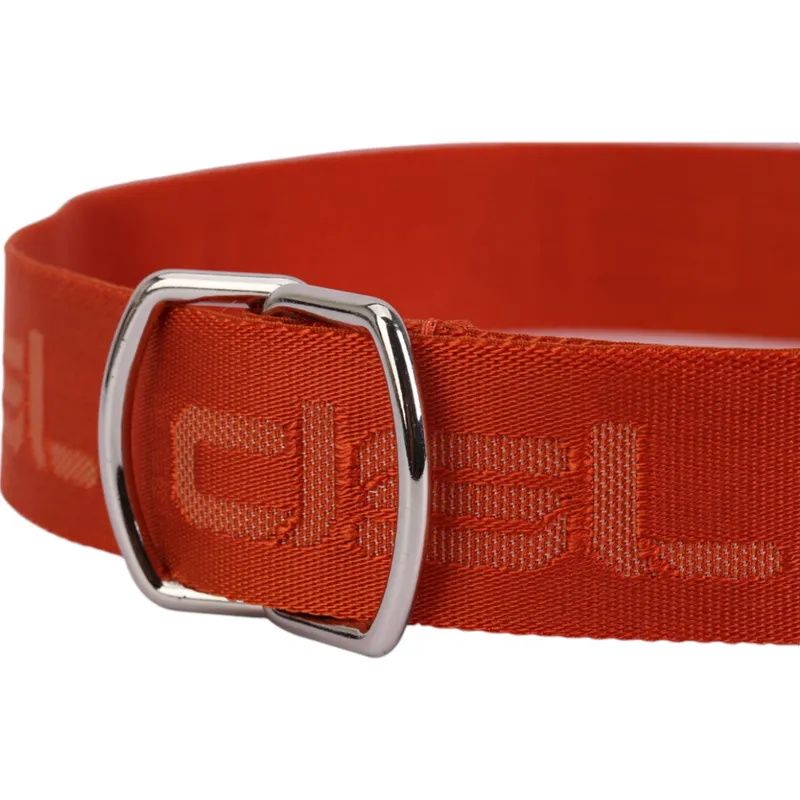 diesel b-tone mens d ring belt woven solid fabric webbing orange2