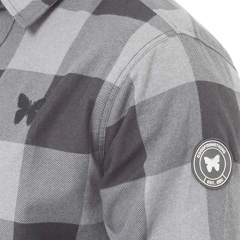 mens check shirts lumberjack soft flannel top grey2