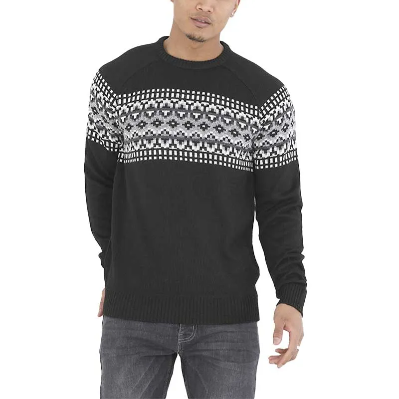 brave soul mens jumper pullover christmas sweaters jet black2