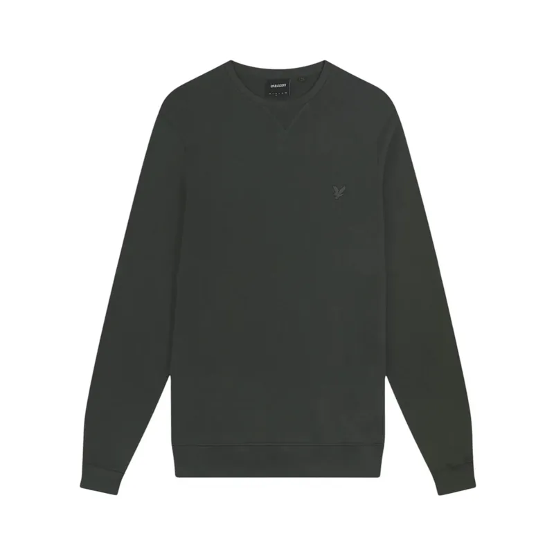 lyle & scott ml424ton tonal eagle mens crew neck knitted jumper gunmetal2