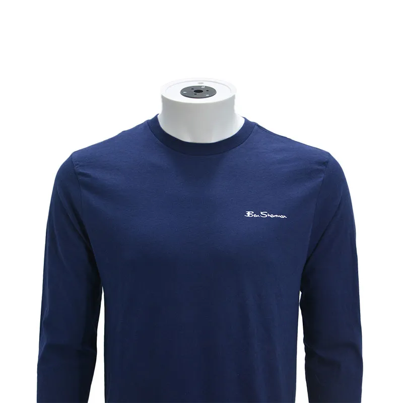 ben sherman psbv2007 mens t shirts long sleeve navy2