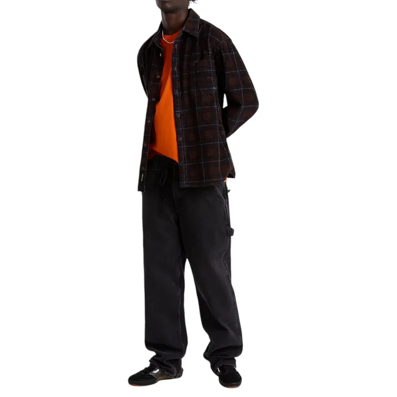 mens shackets ave long sleeve vintage winter shirts black and maroon2
