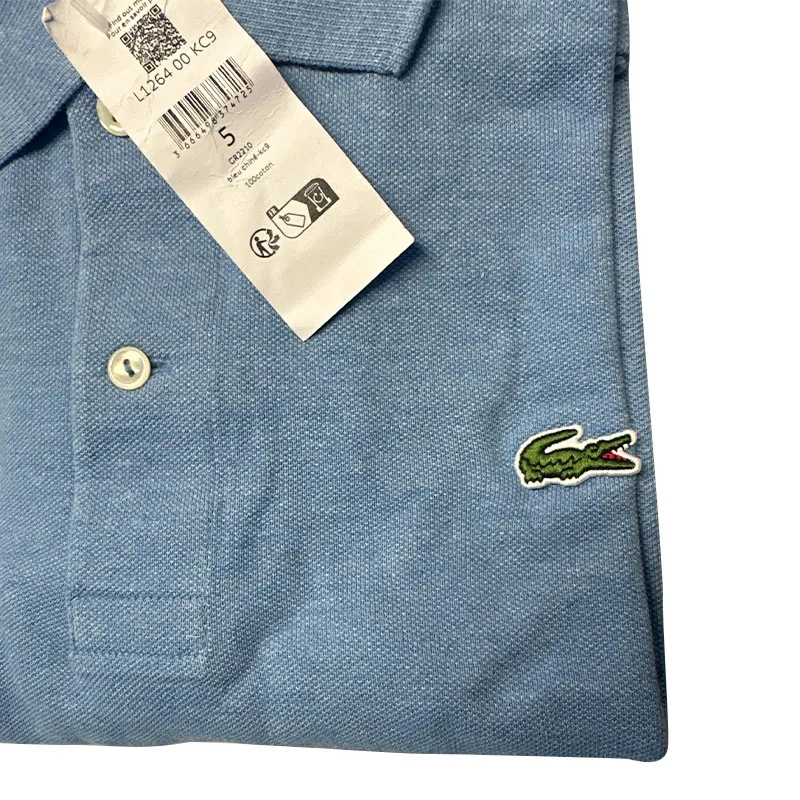 Lacoste L1264 Mens Polo Shirts Classic Fit Flamed Blue Top Brand Outlet UK