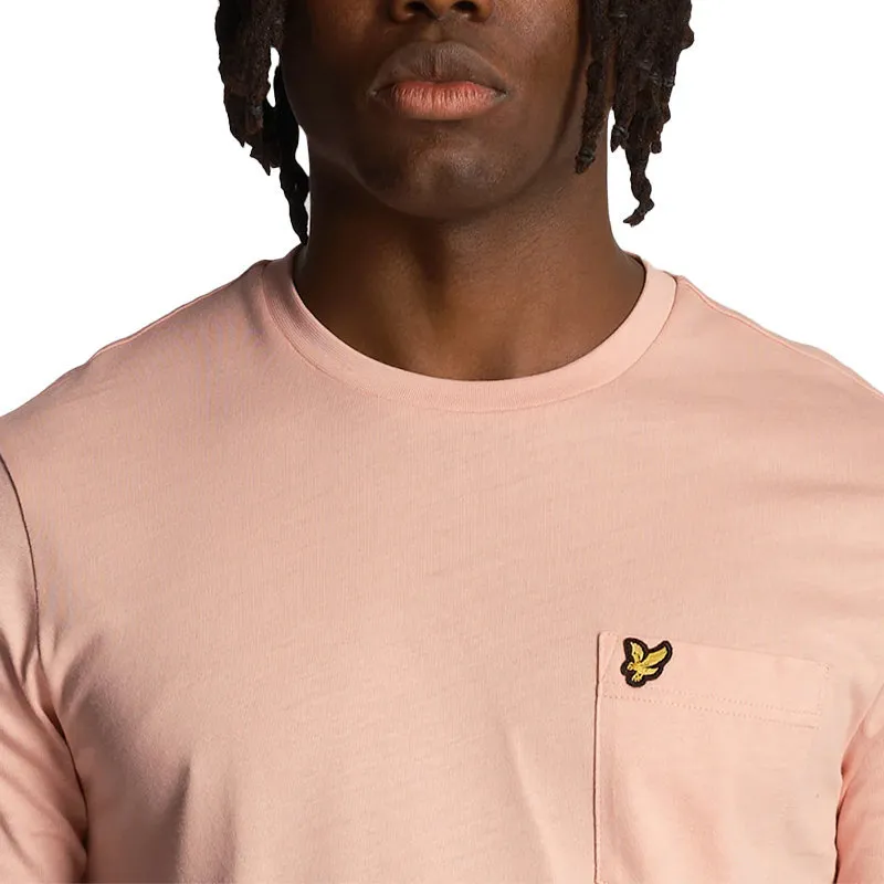 lyle & scott mens short sleeve t shirts regular fit top palm pink2
