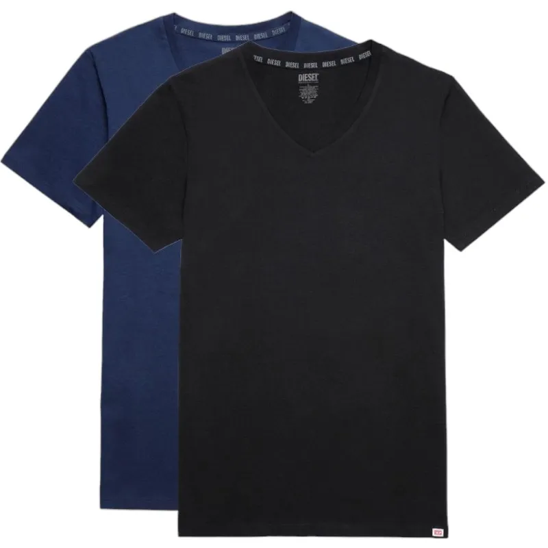 diesel umtee e4305 mens t shirts 2x pack v neck2