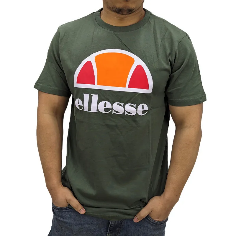 Ellesse Mens Printed T Shirts Short Sleeve Sports Top Green