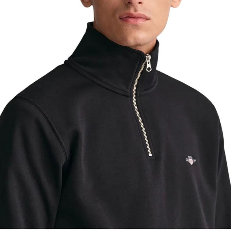 gant mens sweatshirt embroidered shield half zip pullover winter jumper black3