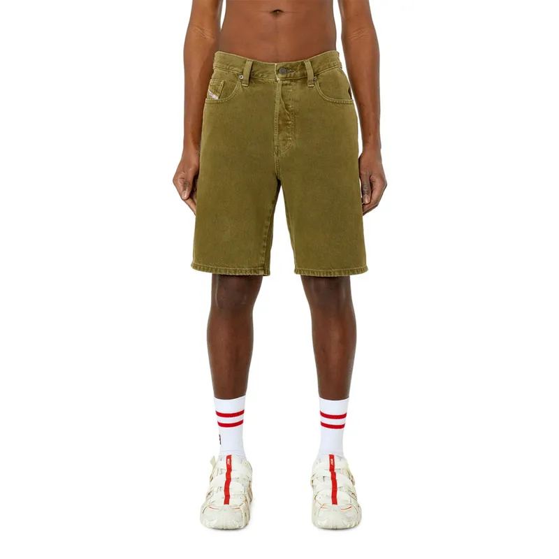 diesel regular-short mens denim shorts casual summer beachwear olive3
