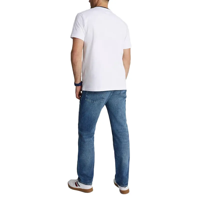 tommy hilfiger mens t shirt crew neck signature stripe tino tee white3