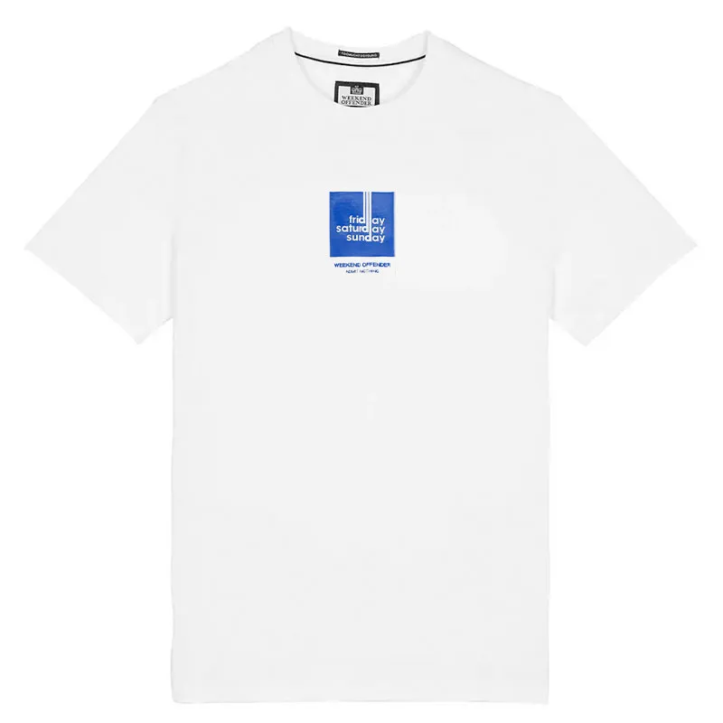 weekend offender mens t shirt 72 hours crew neck cotton tee white3