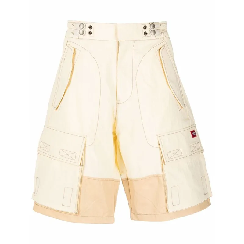diesel p-glary-short mens cargo shorts panelled summer multi pocket cream3