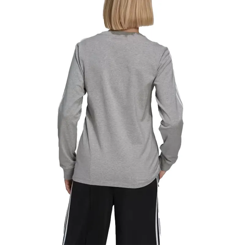adidas h33570 women 3 stripes t shirt crew neck long sleeve tee3