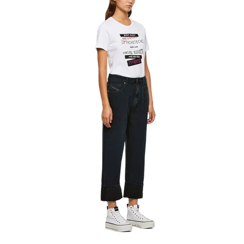 diesel t-sily-v20 womens t shirts crew neck slim fit white3