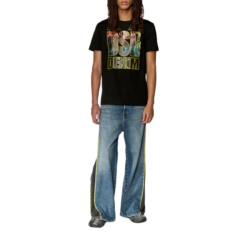 diesel t-diegor-l7 mens t shirts short sleeve regular fit black3