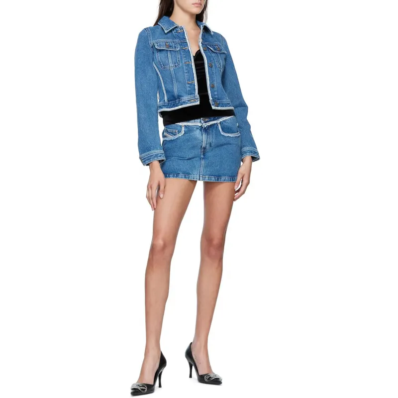 diesel de-ron womens denim bodycon mini skirts3