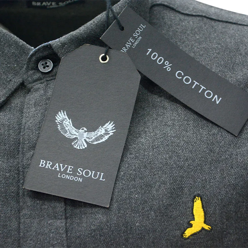 brave soul mens flannel shirts brushed woven party top charcoal3