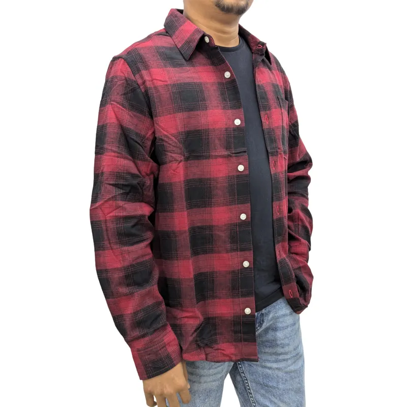 regatta mens lumberjack flannel check shirt red and black3