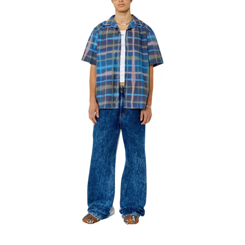 diesel s-frank-check 0dmat mens check shirt regular fit3