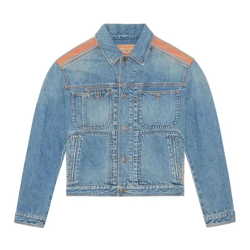 diesel d bas 0eiaw mens trucker jacket denim regular fit3