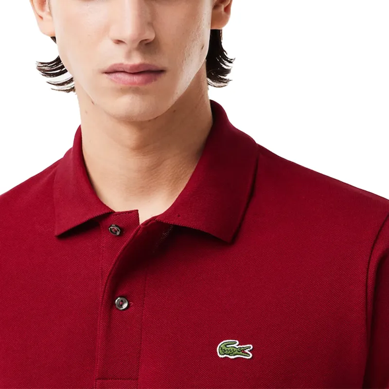 lacoste l1212 mens polo shirts collared classic fit top bordeaux3