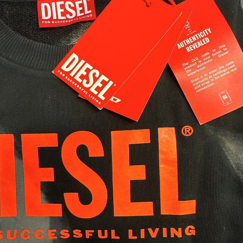 diesel smart unisex kids girls pullover sweatshirt crew neck black3