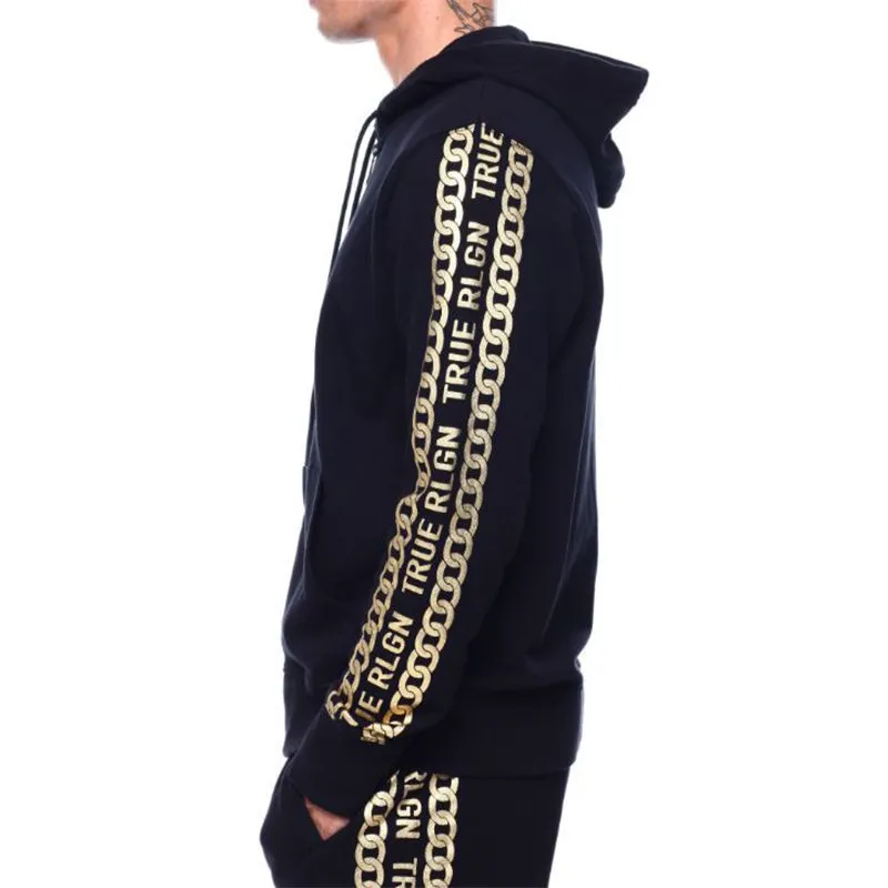true religion mens zip hoodie cotton fleece  sweatshirt black3