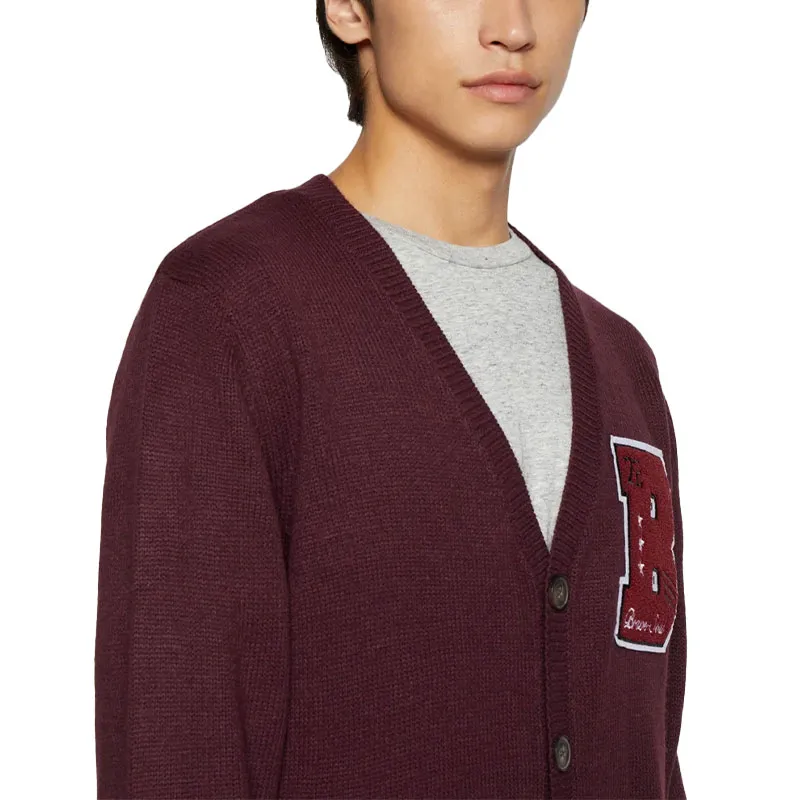 brave soul septimus mens cardigan long sleeve open front knitwear maroon3