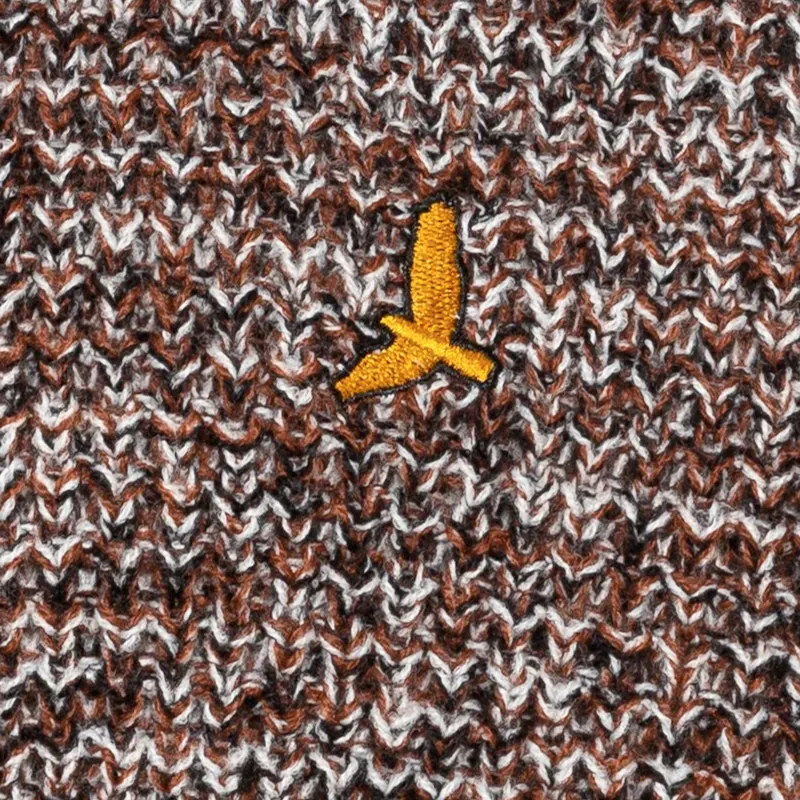 brave soul mens cable knitted jumper funnel neck half zip brown3