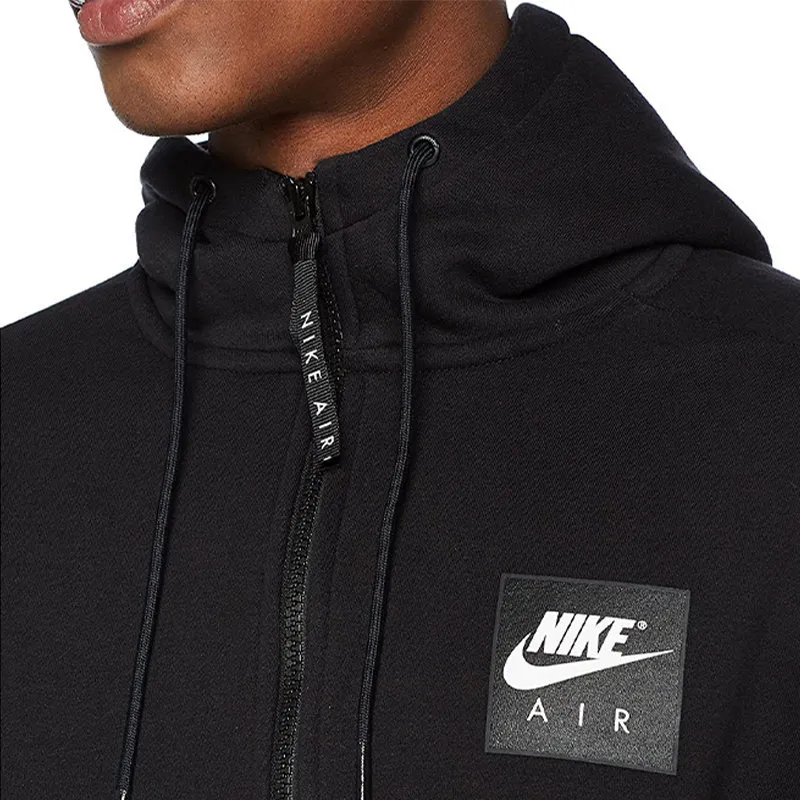 nike air 886044 mens fleece hoodie club zip arm print black3