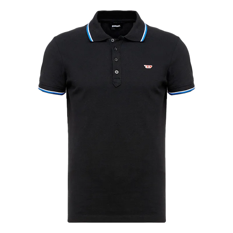 diesel t randy 0mxza mens polo t shirts short sleeve black3