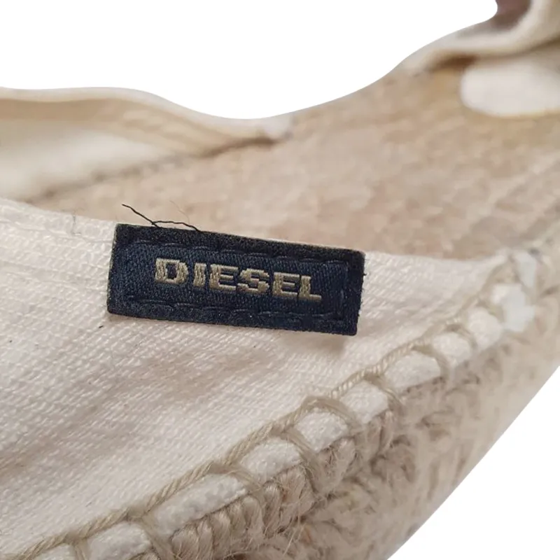 diesel espadrillas rags womens sandals denim lace up shoes white3