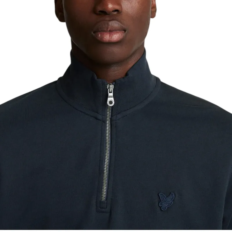 lyle & scott ml2022ton tonal eagle half zip mens dark navy3