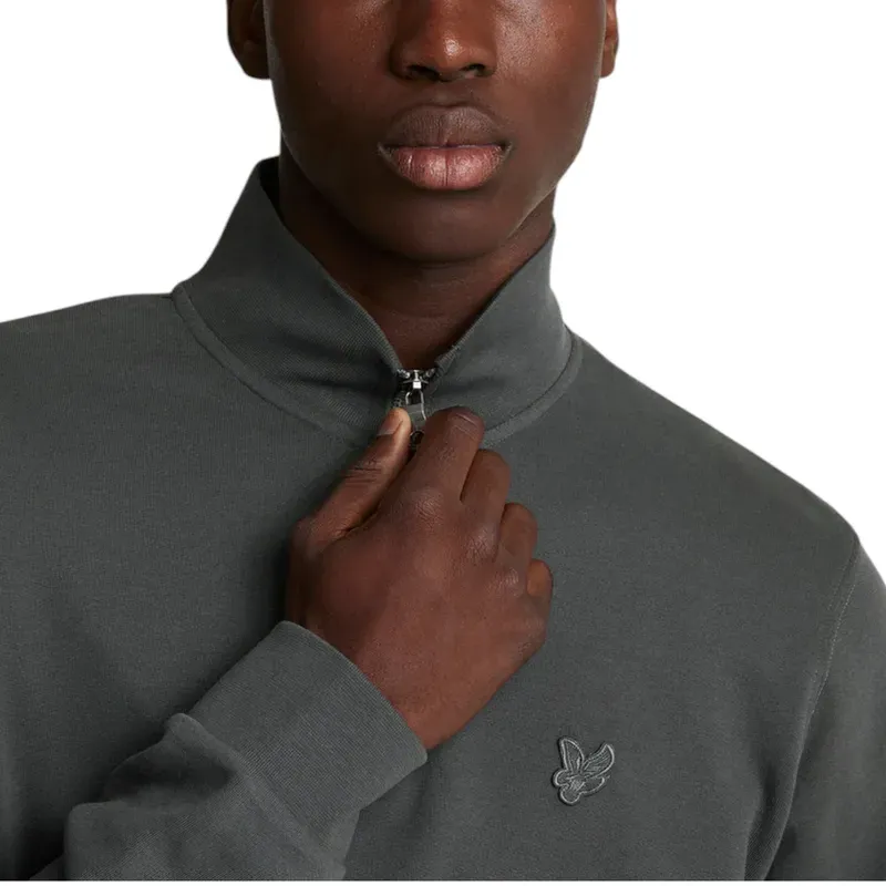 lyle & scott ml2022ton tonal eagle half zip mens gunmetal3