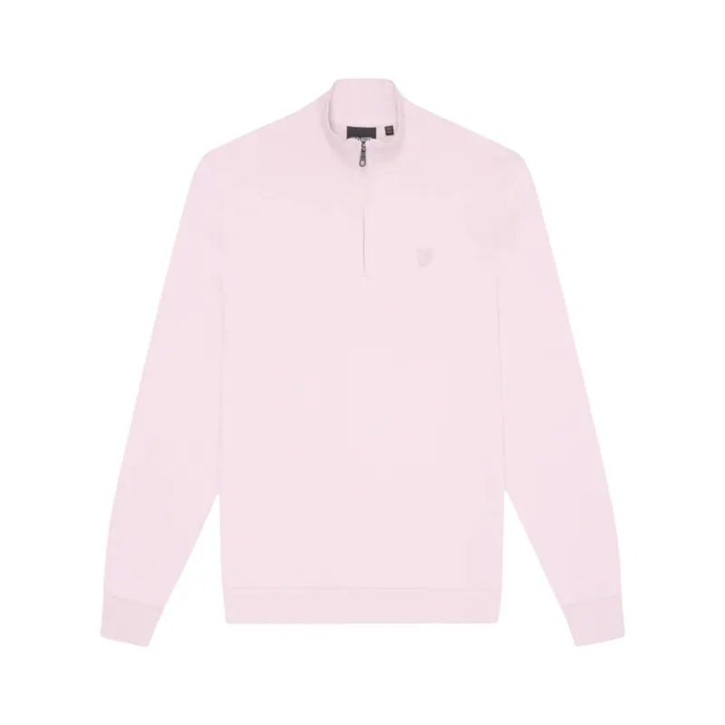 lyle & scott ml2022ton tonal eagle half zip mens pink salt3