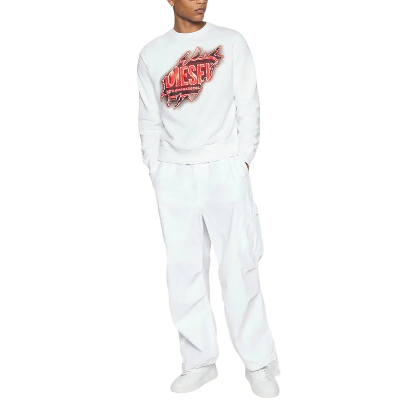 diesel s ginn mens sweatshirt crew neck regular fit white3