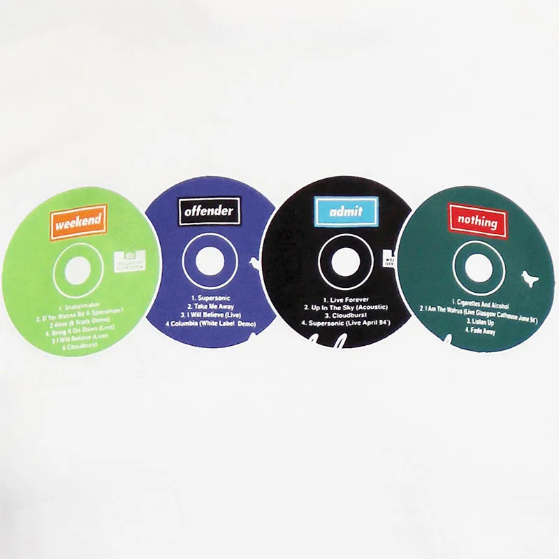 weekend offender definitely maybe disks mens t shirts3