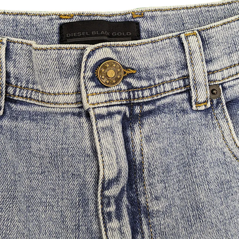 Diesel Black Gold Bg8j1 Mens Denim Jeans Light Blue - Top Brand Outlet UK