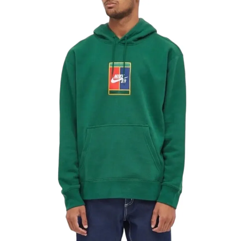 nike mens fleece hoodie green sb court logo3