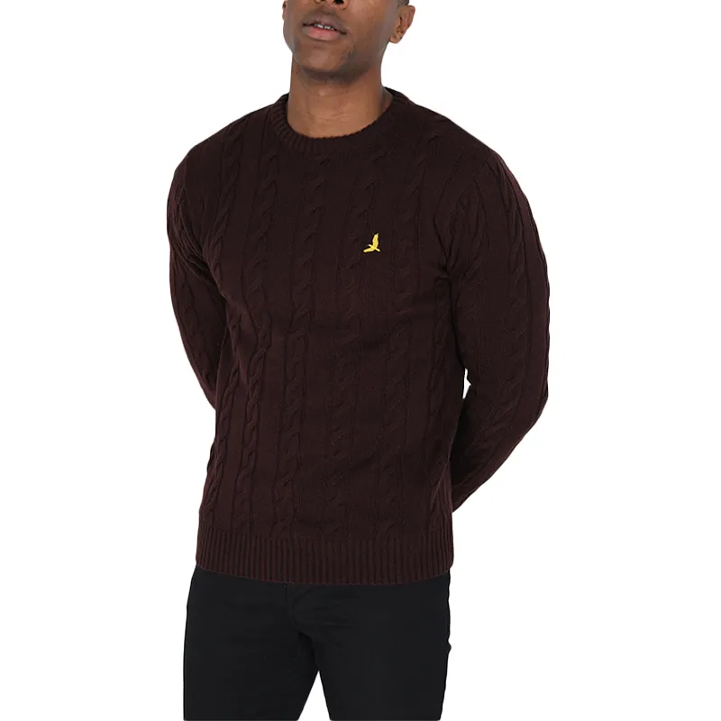 brave soul mens pullover jumper knitted top maroon3