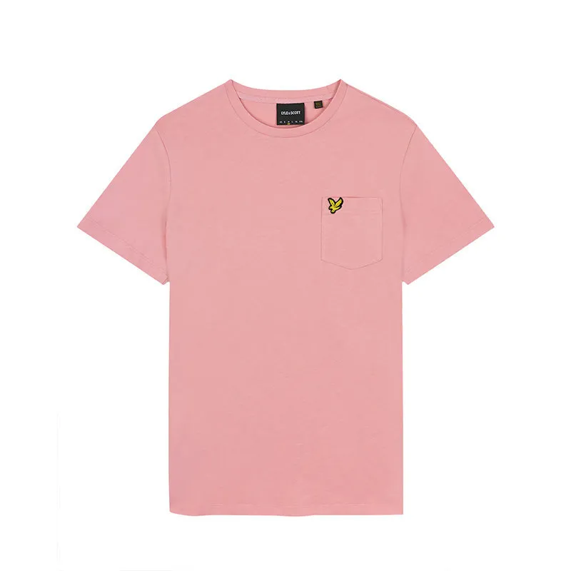 lyle & scott mens short sleeve t shirts regular fit top palm pink3