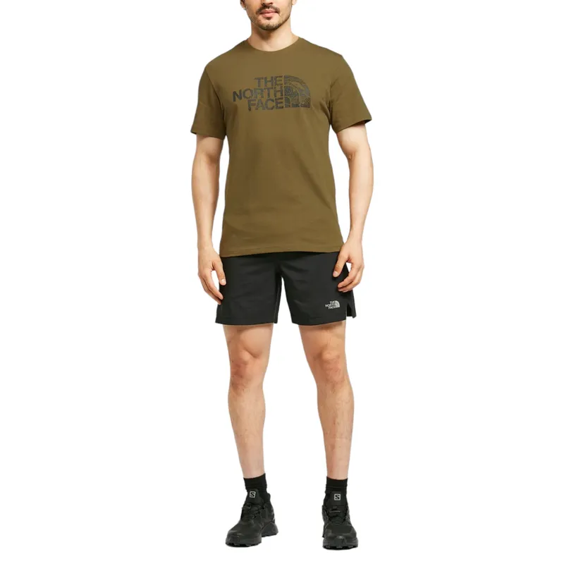 the north face mens t shirts woodcut dome soft cotton tee olive4