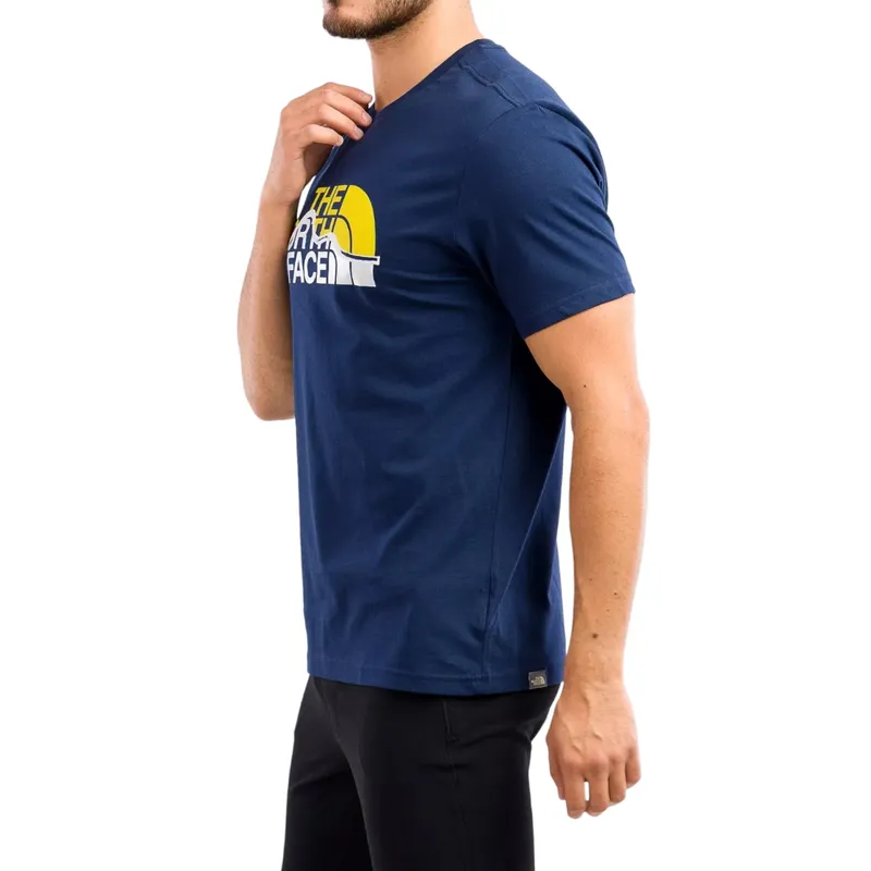 the north face mens t shirts ss mountain line tee navy4