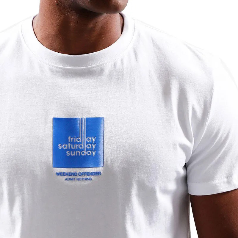 weekend offender mens t shirt 72 hours crew neck cotton tee white4