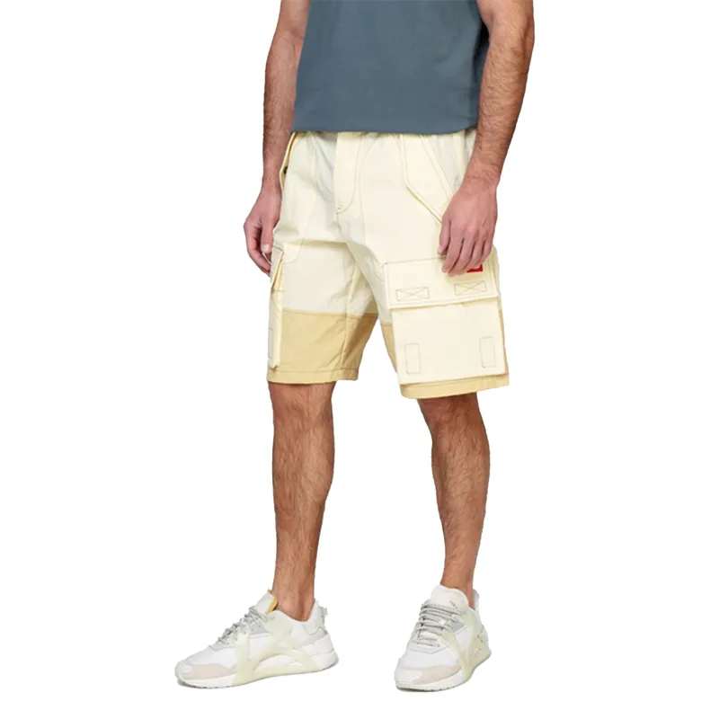 diesel p-glary-short mens cargo shorts panelled summer multi pocket cream4